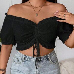 Shein Off the Shoulder Drawstring Crop Top 3XL(US 18) in EUC